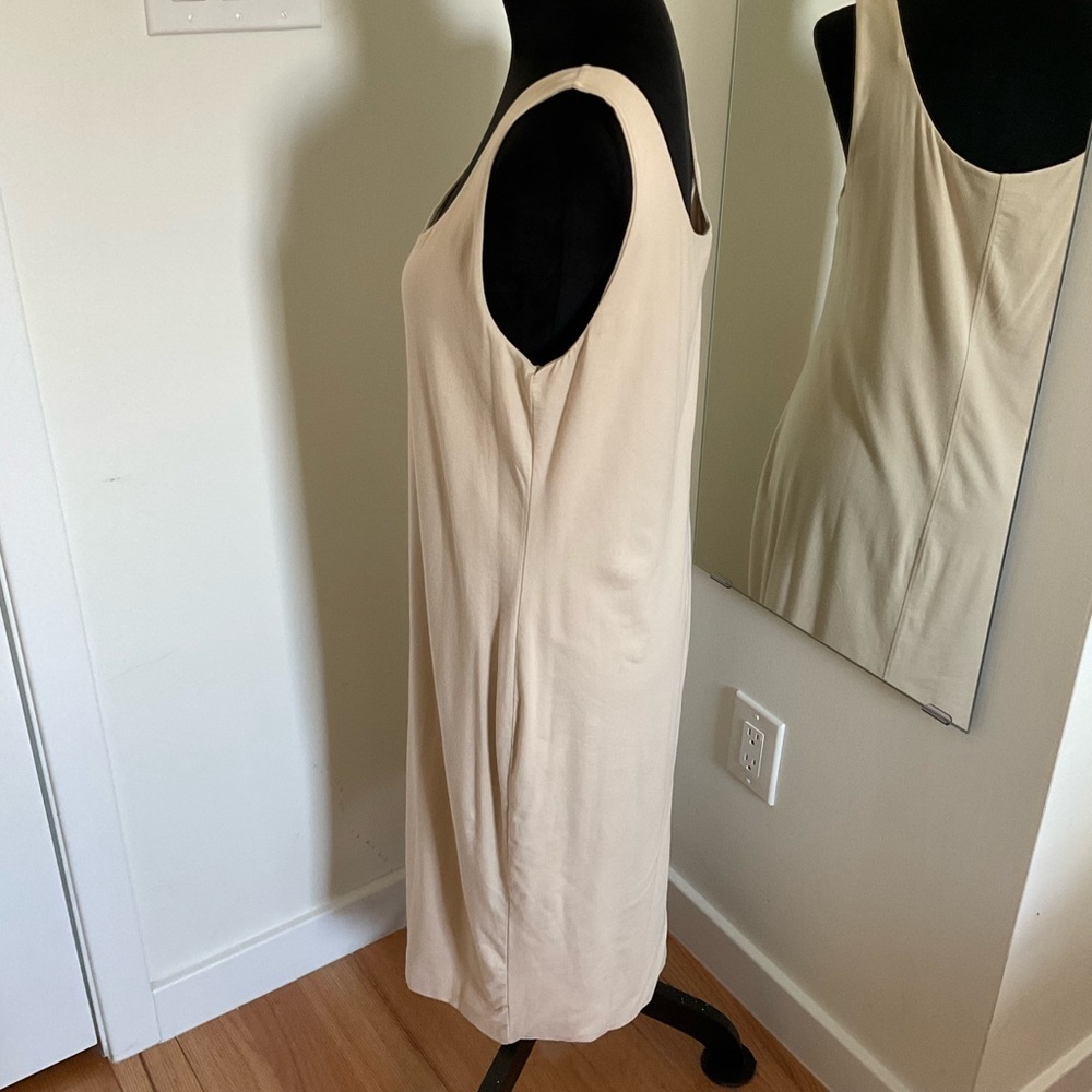 Peruvian Connection Cream Cotton Sleeveless Scoop Neck Midi Dress EUC Size L - Picture 2 of 7
